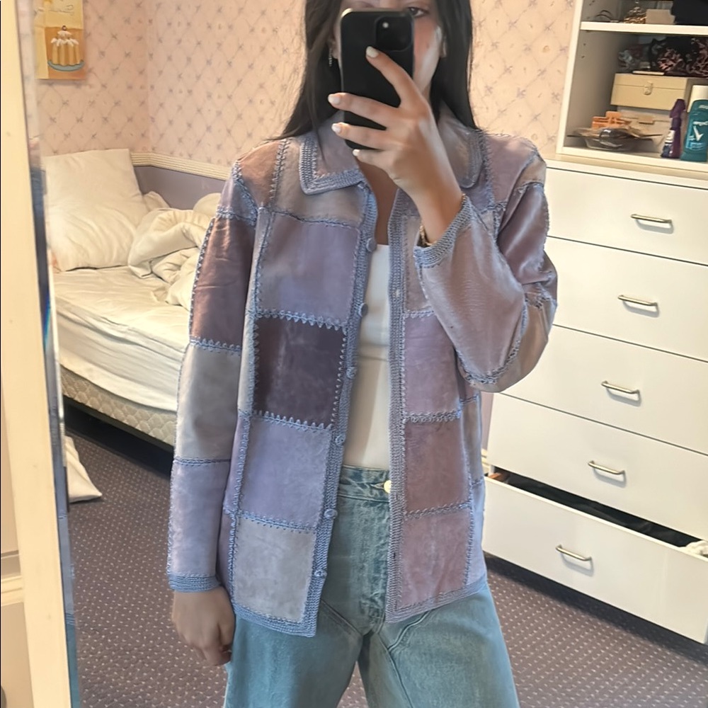 Patchwork Women's Jacket in Purple